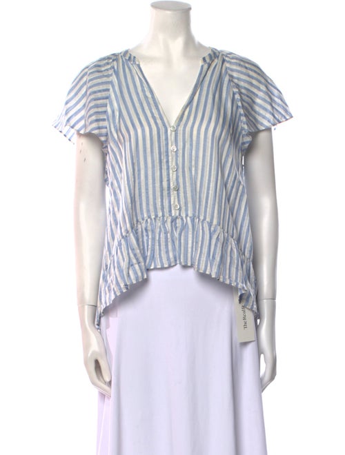 Veronica Beard Linen Striped Crop Top