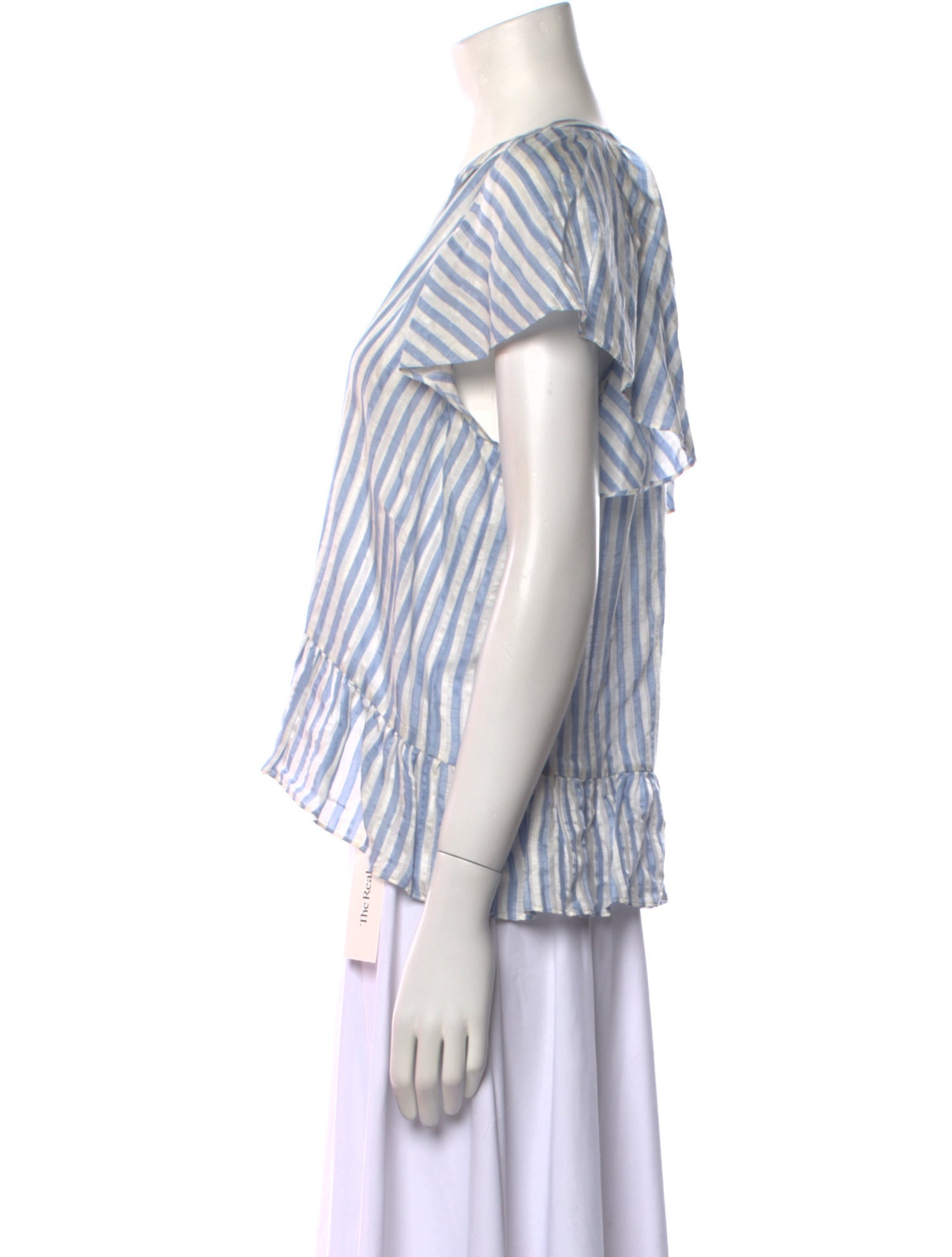 Veronica Beard Linen Striped Crop Top