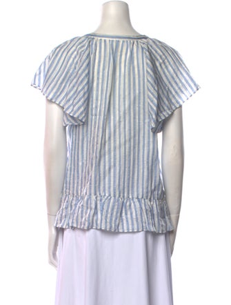 Veronica Beard Linen Striped Crop Top