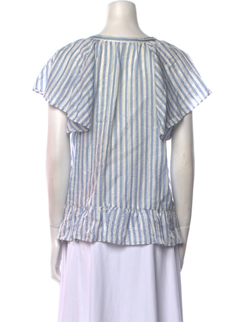 Veronica Beard Linen Striped Crop Top