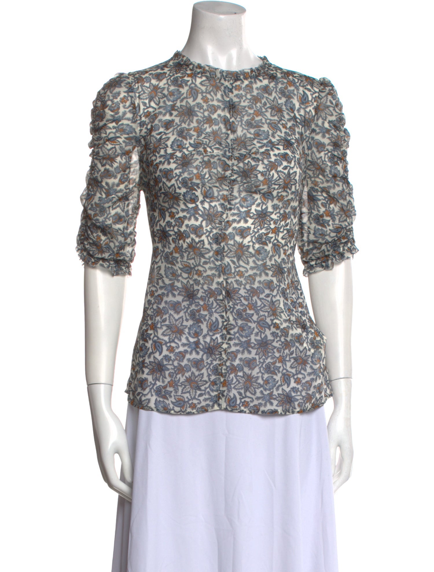 Veronica Beard Silk Floral Print Blouse