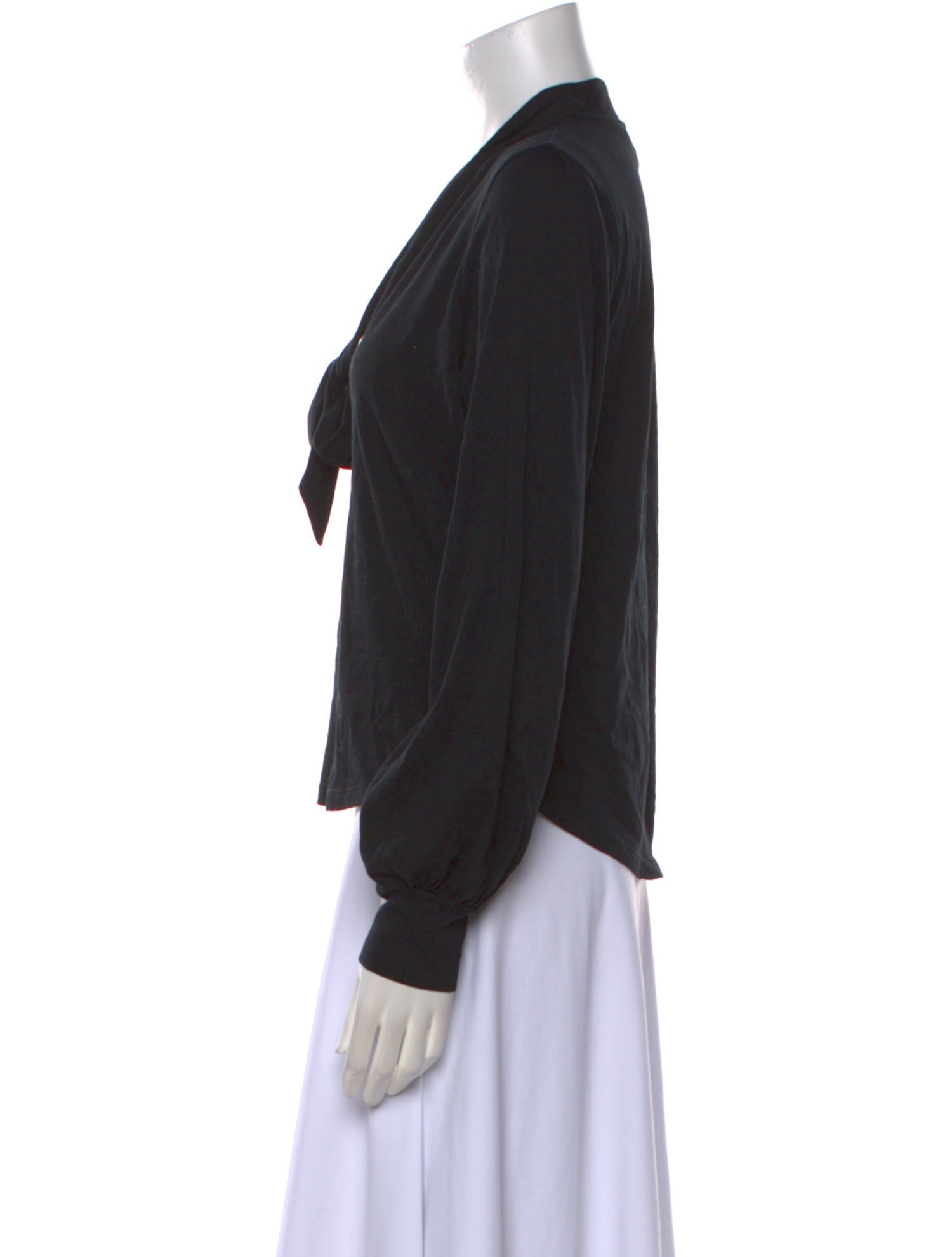 Veronica Beard Plunge Neckline Long Sleeve Blouse