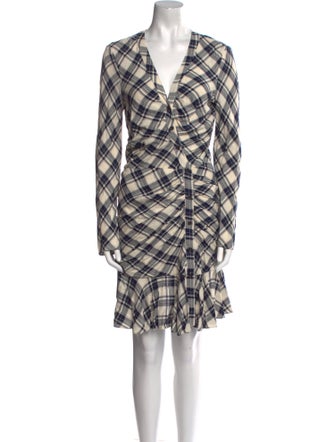 Veronica Beard Plaid Print Mini Dress