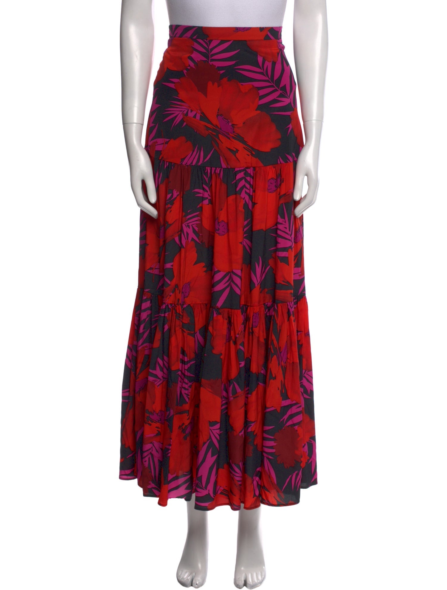 Veronica Beard Silk Midi Length Skirt