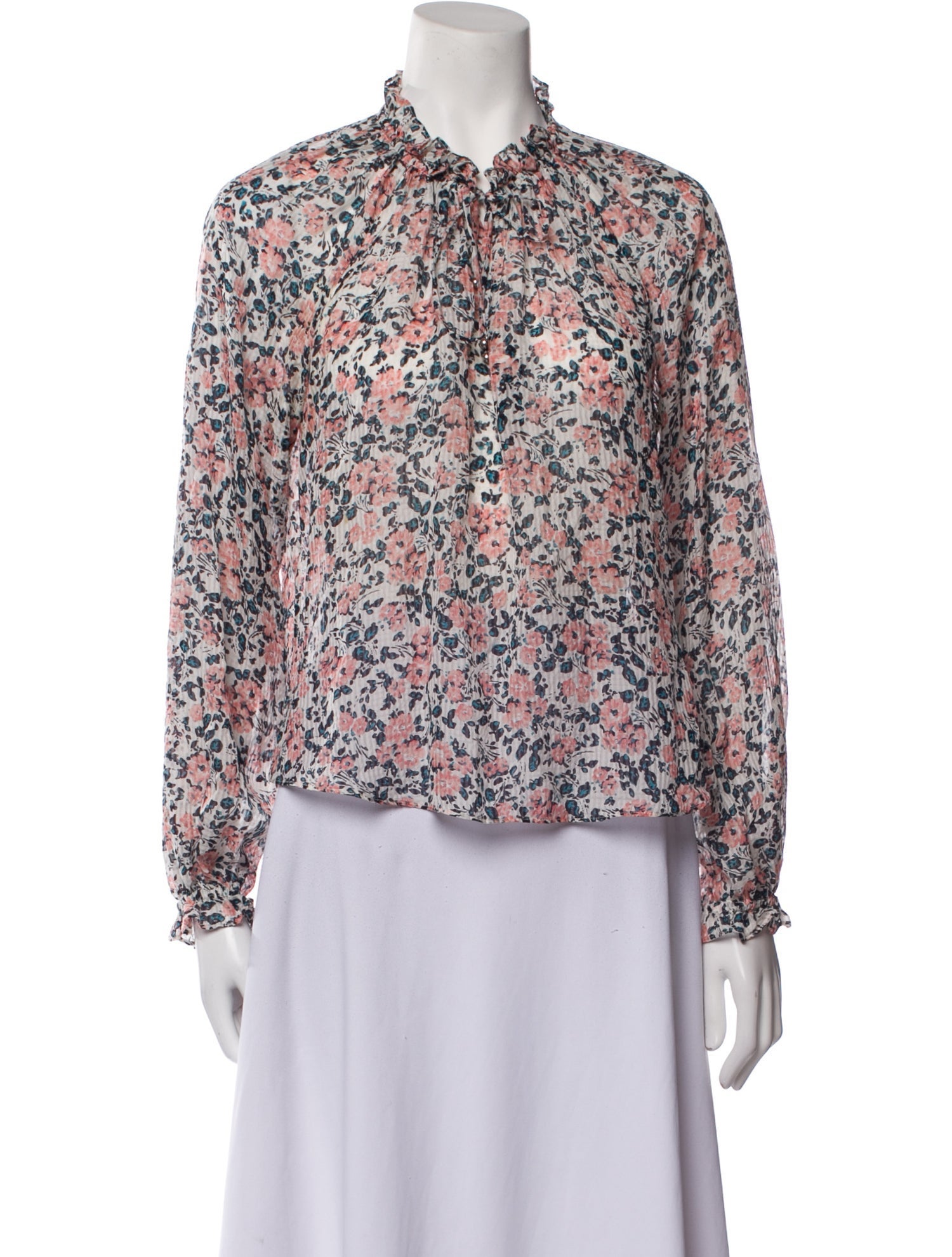 Veronica Beard Silk Floral Print Blouse