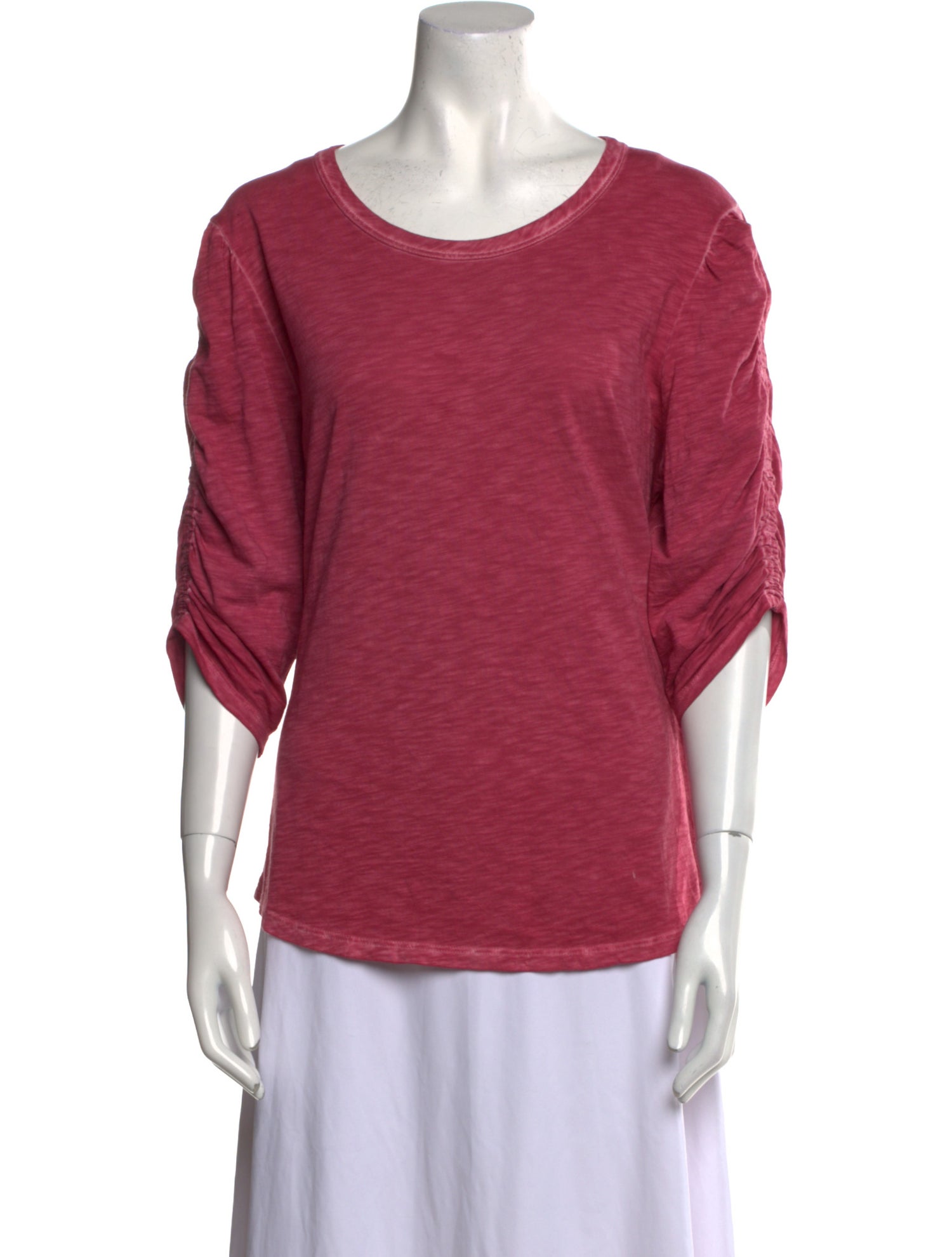 Veronica Beard Scoop Neck Three-Quarter Sleeve Top