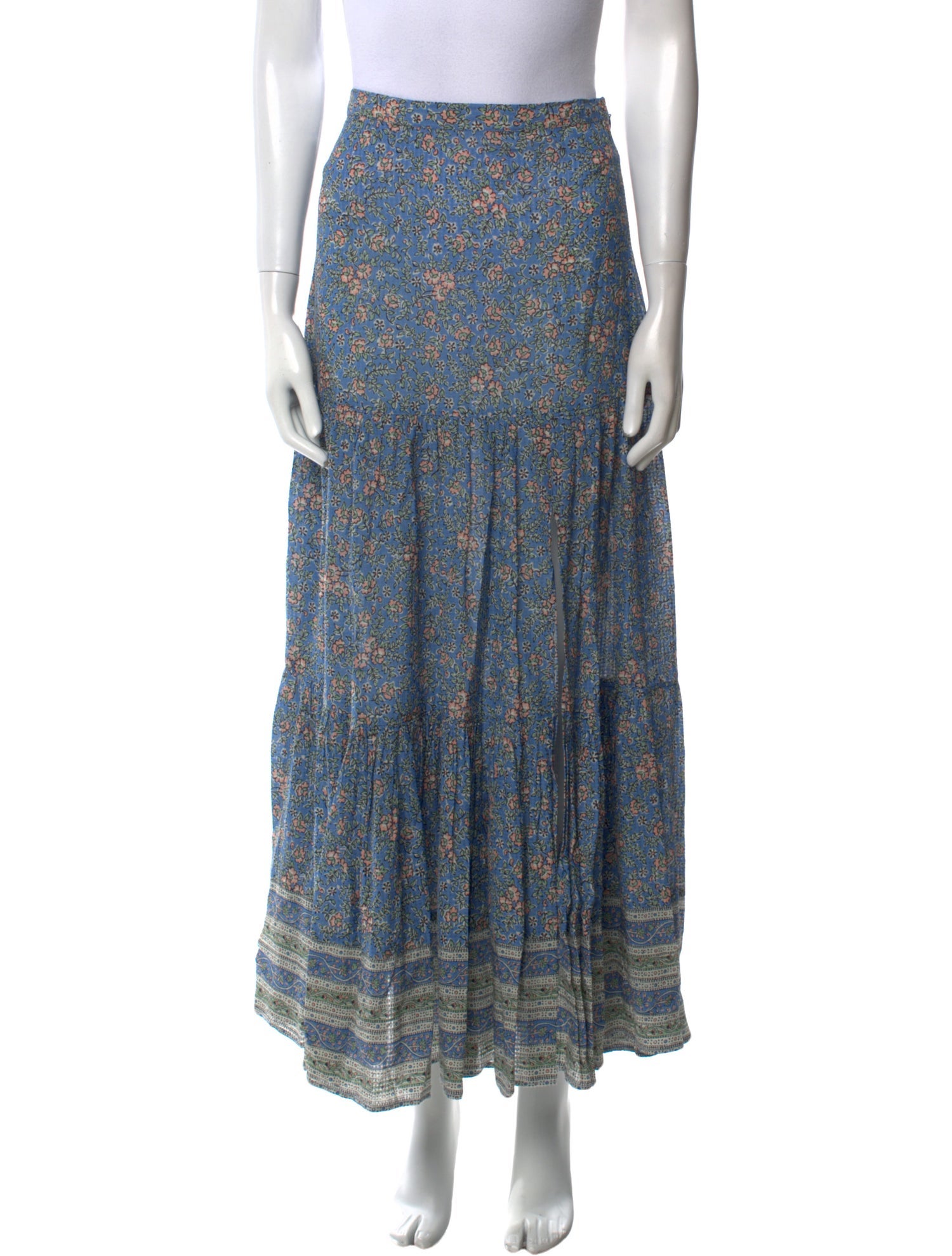 Veronica Beard Floral Print Midi Length Skirt