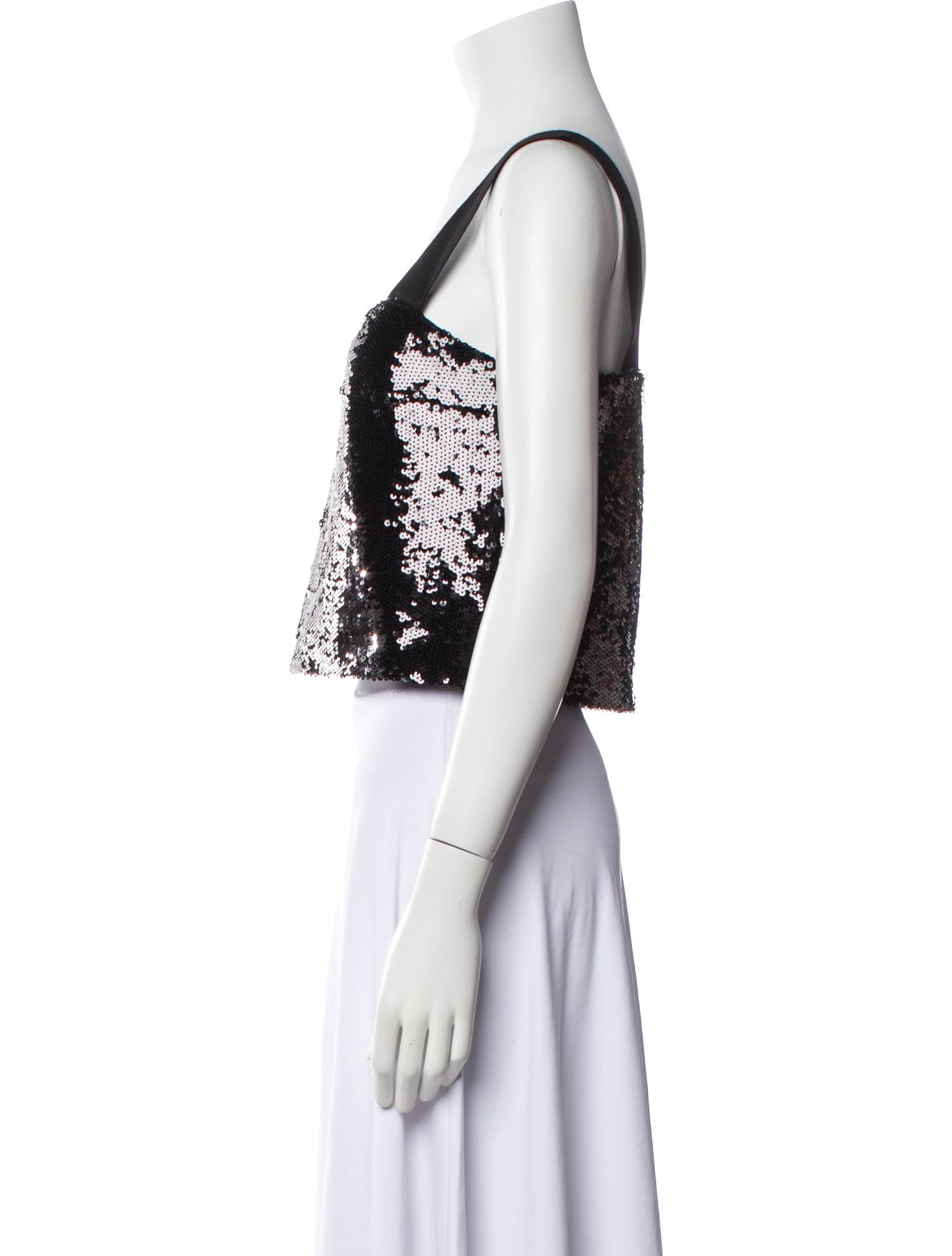 Veronica Beard Square Neckline Sleeveless Crop Top