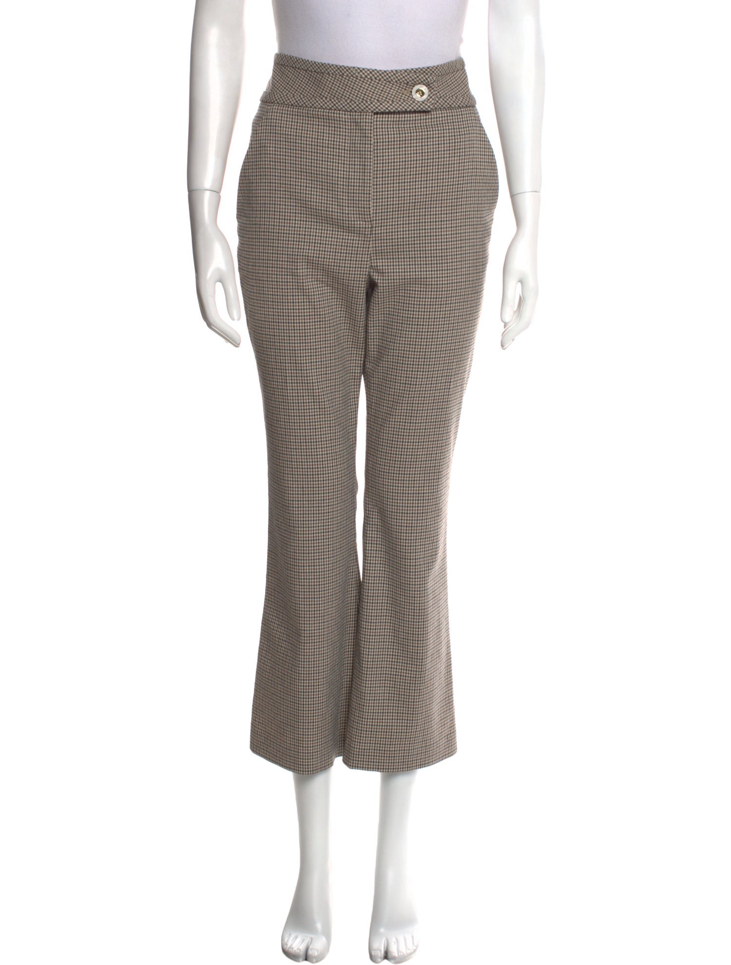 Veronica Beard Plaid Print Wide Leg Pants