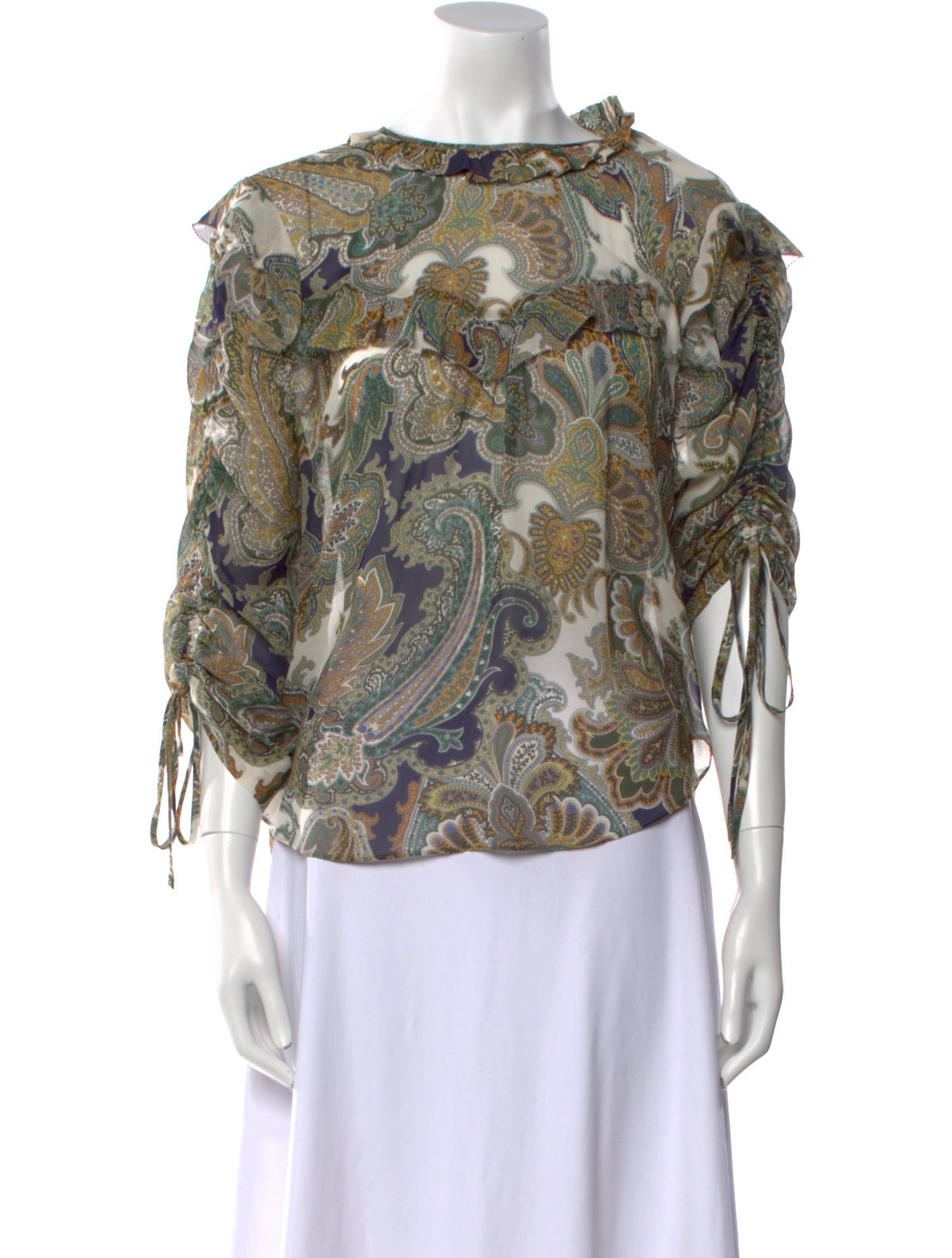 Veronica Beard Silk Paisley Print Blouse