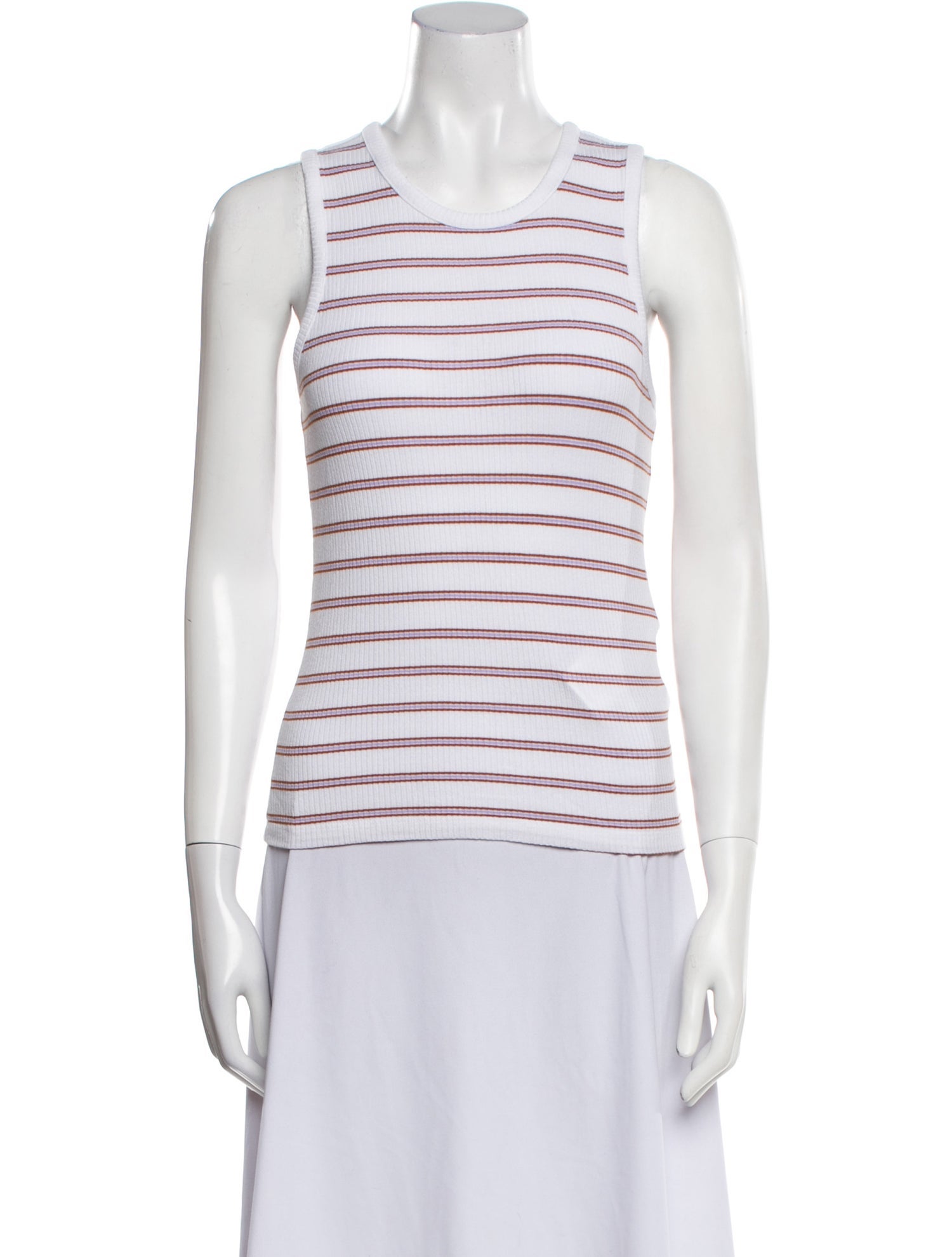 Veronica Beard Striped Crew Neck Top