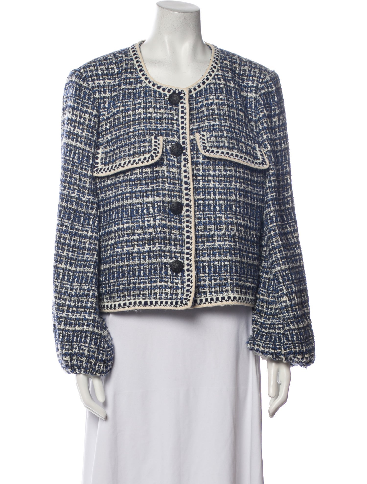 Veronica Beard Tweed Pattern Evening Jacket