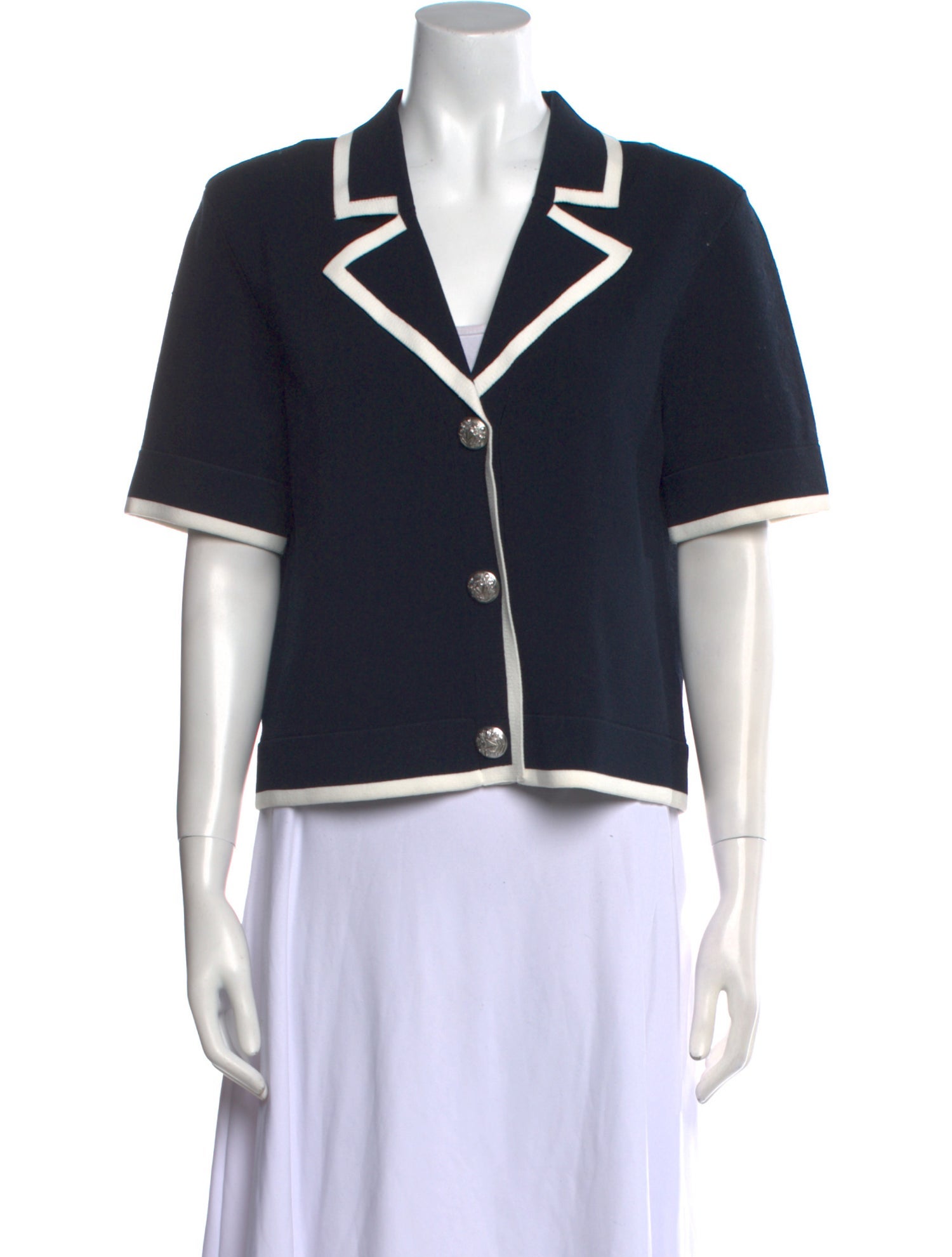 Veronica Beard Colorblock Pattern Short Sleeve Crop Top w/ Tags