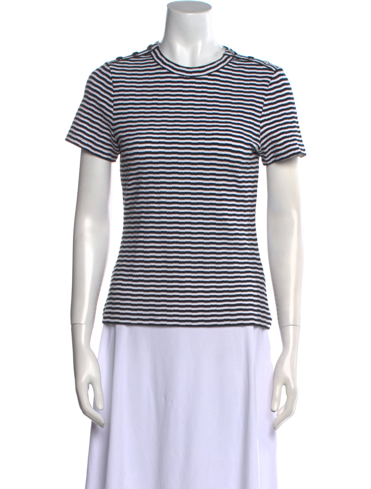 Veronica Beard Striped Crew Neck T-Shirt w/ Tags