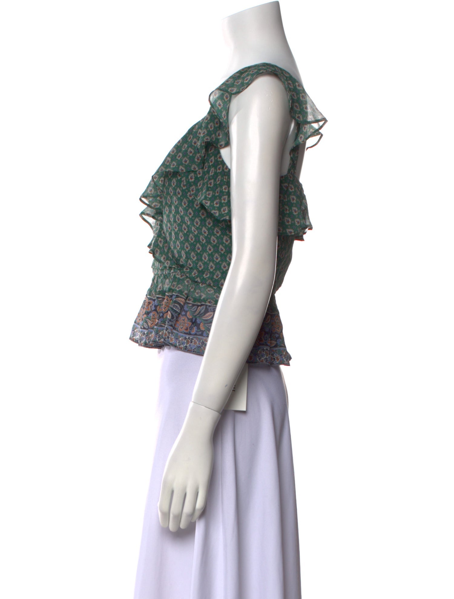 Veronica Beard Silk Printed Crop Top