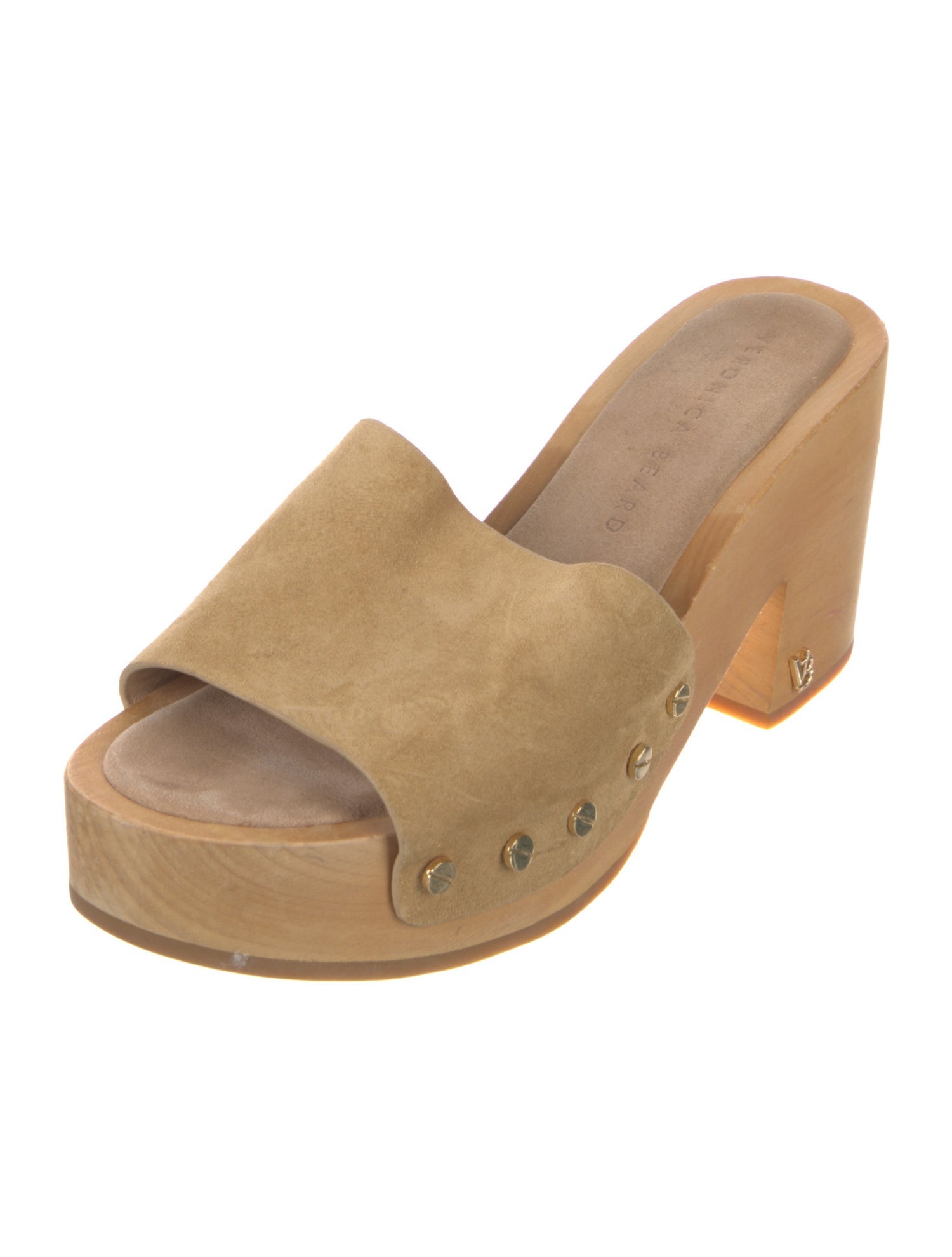 Veronica Beard Suede Studded Accents Slides