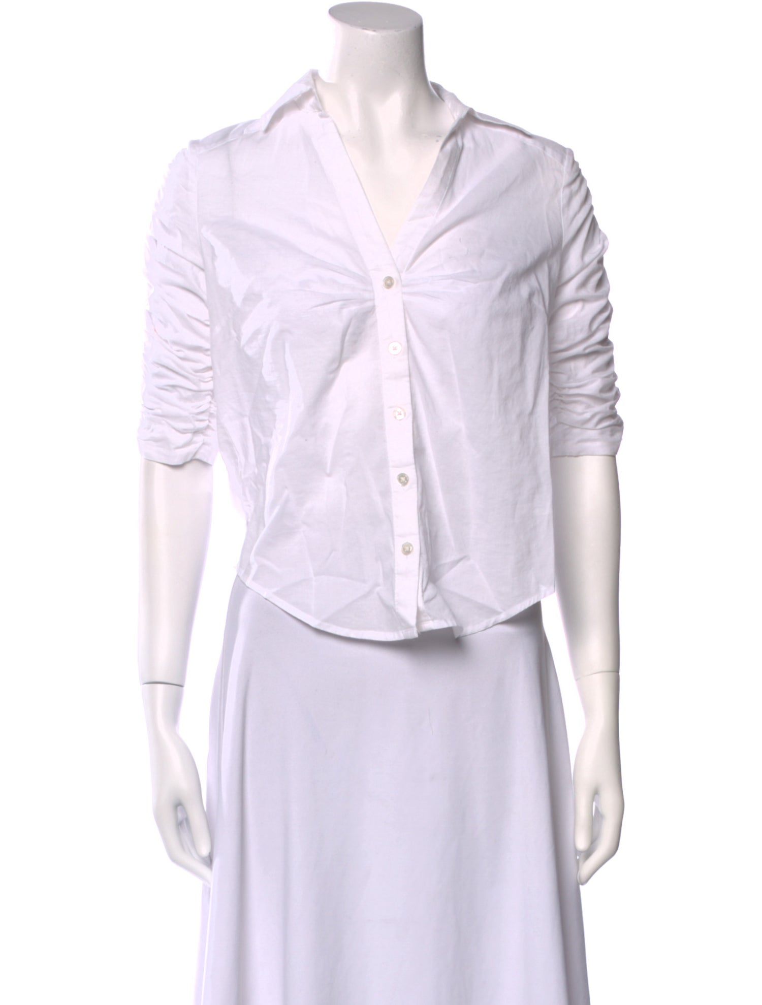 Veronica Beard Three-Quarter Sleeve Crop Top