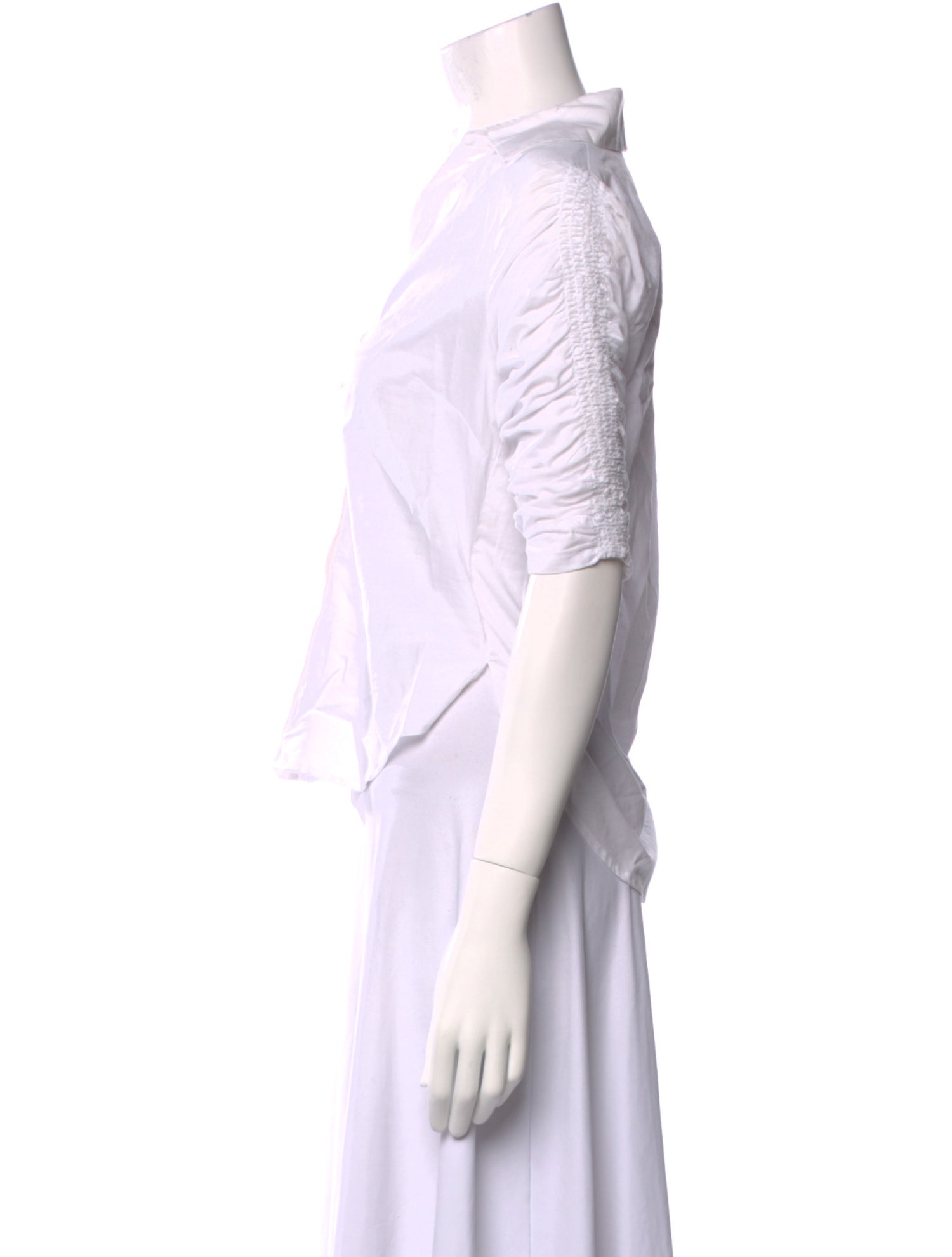 Veronica Beard Three-Quarter Sleeve Crop Top