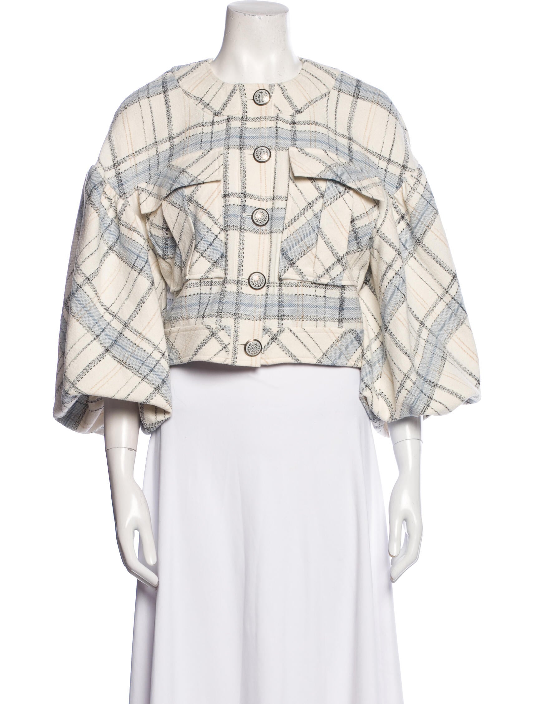 Veronica Beard Plaid Print Jacket