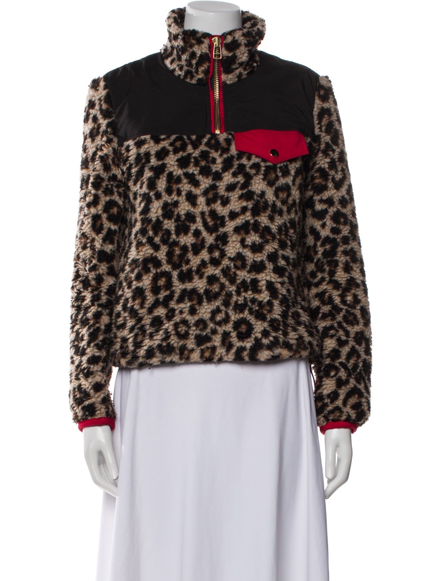 Veronica Beard Animal Print Faux Fur Jacket