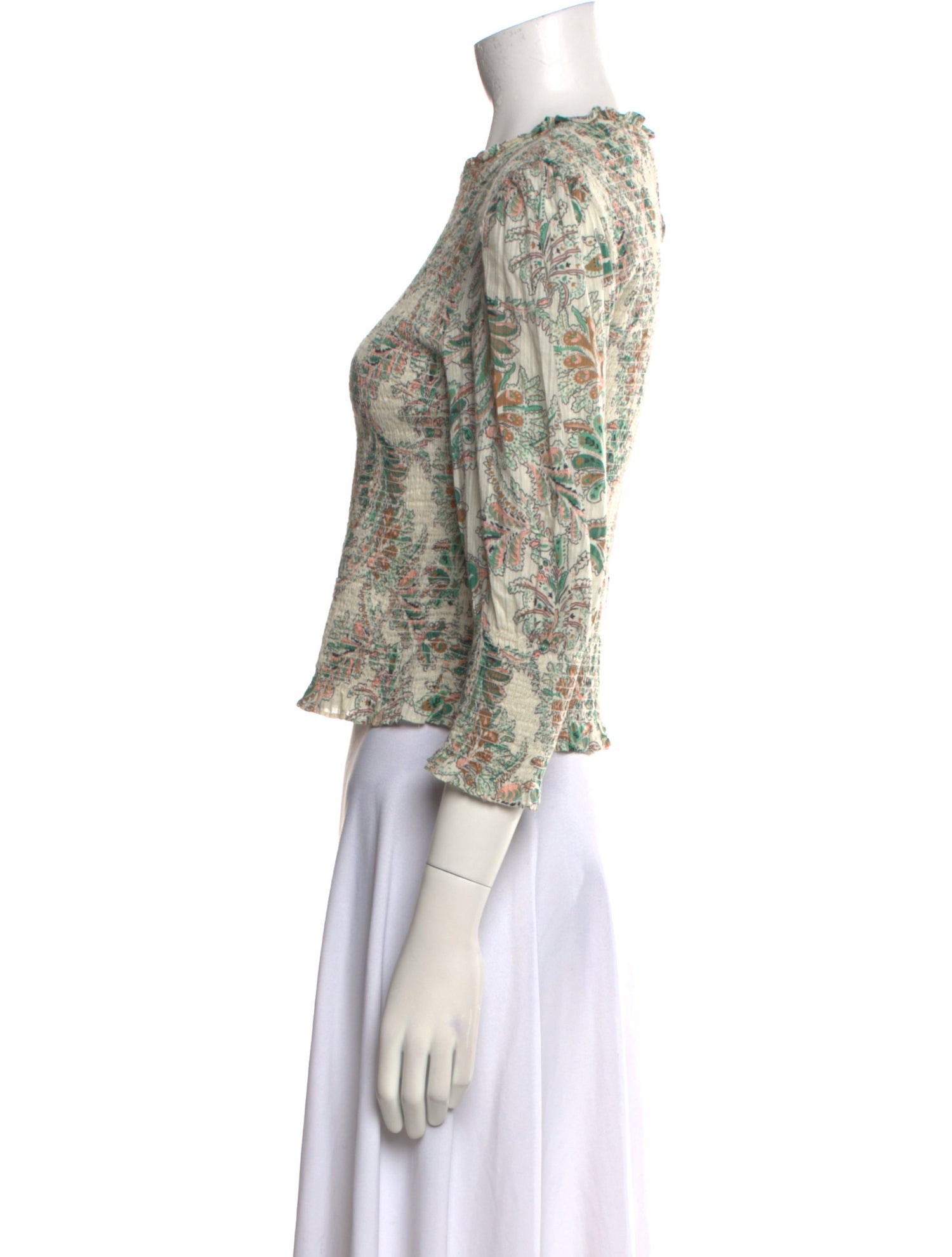 Veronica Beard Printed Crew Neck Crop Top