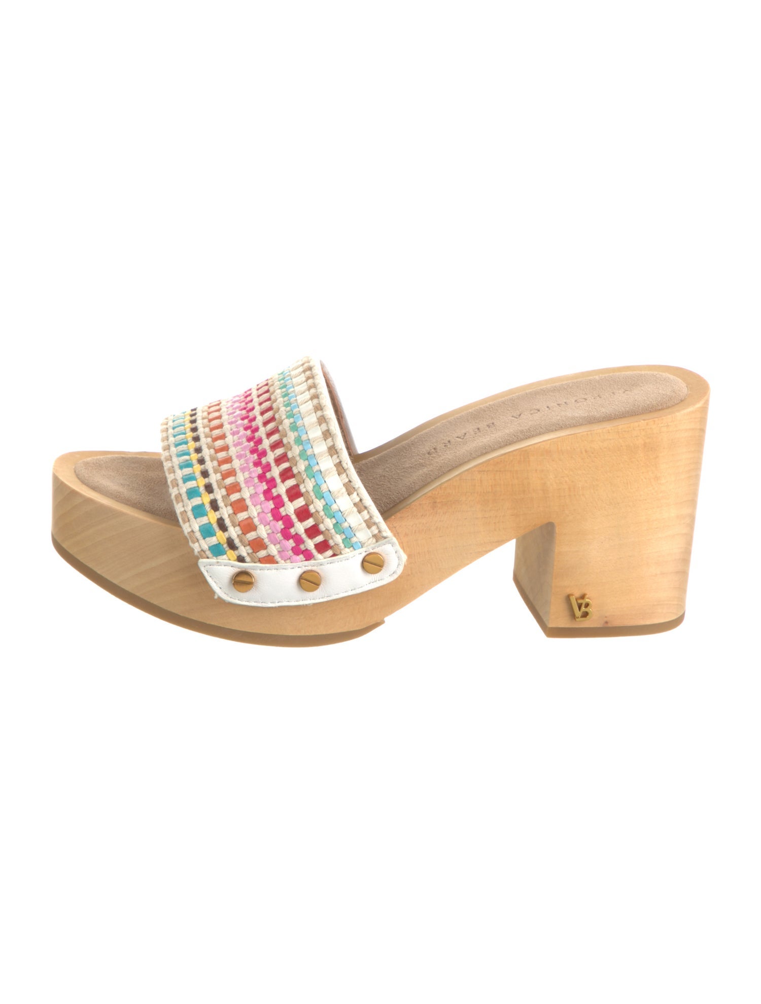 Veronica Beard Leather Printed Slides