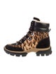 Veronica Beard Ponyhair Animal Print Combat Boots