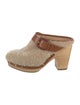 Veronica Beard Lambswool Studded Accents Mules