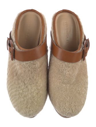 Veronica Beard Lambswool Studded Accents Mules