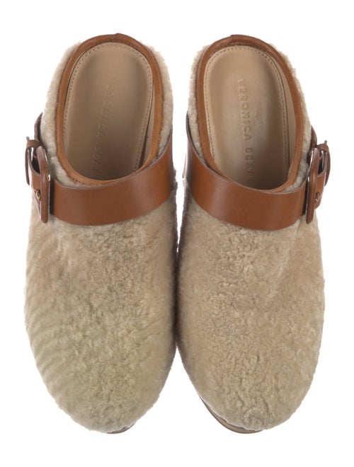 Veronica Beard Lambswool Studded Accents Mules