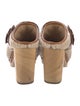 Veronica Beard Lambswool Studded Accents Mules
