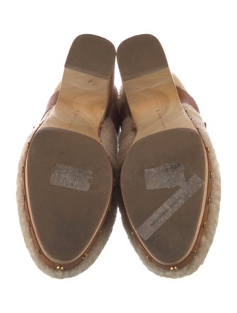 Veronica Beard Lambswool Studded Accents Mules