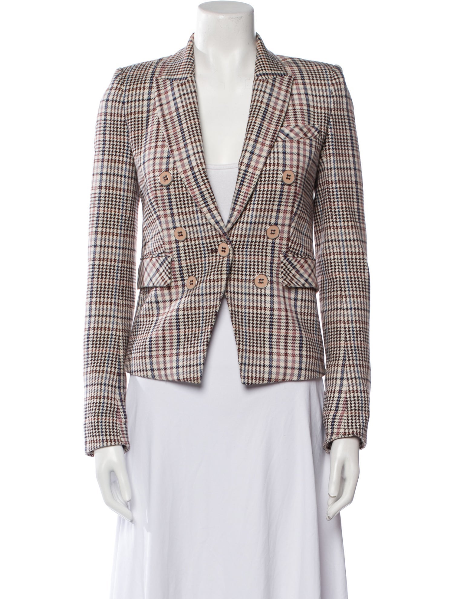 Veronica Beard Plaid Print Blazer