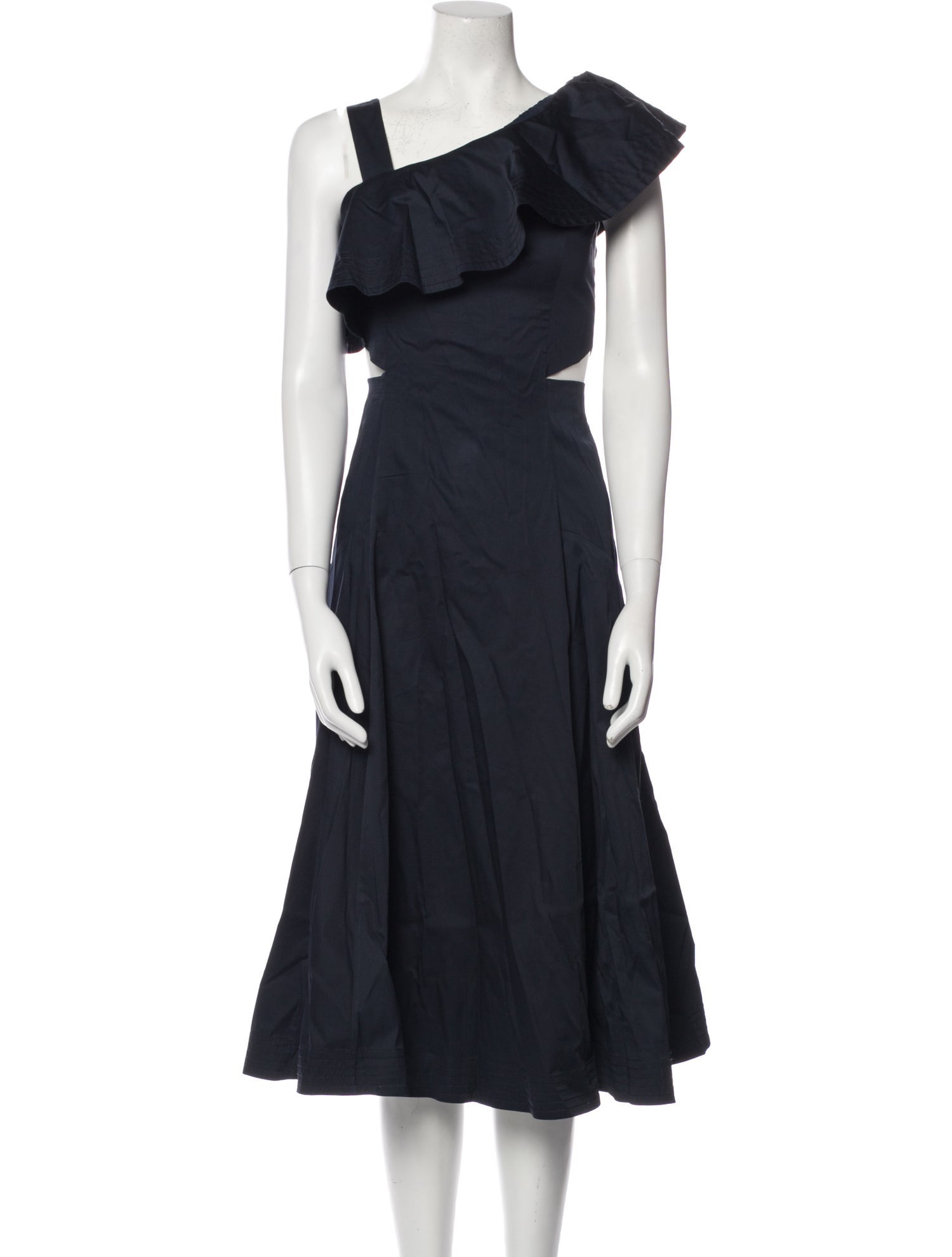 Veronica Beard One-Shoulder Midi Length Dress