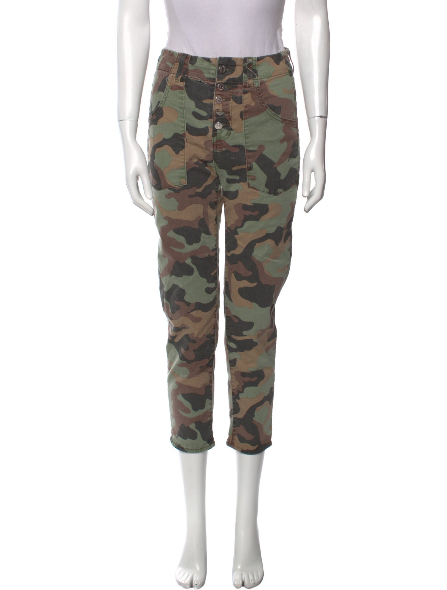 Veronica Beard Camouflage Print Straight Leg Pants
