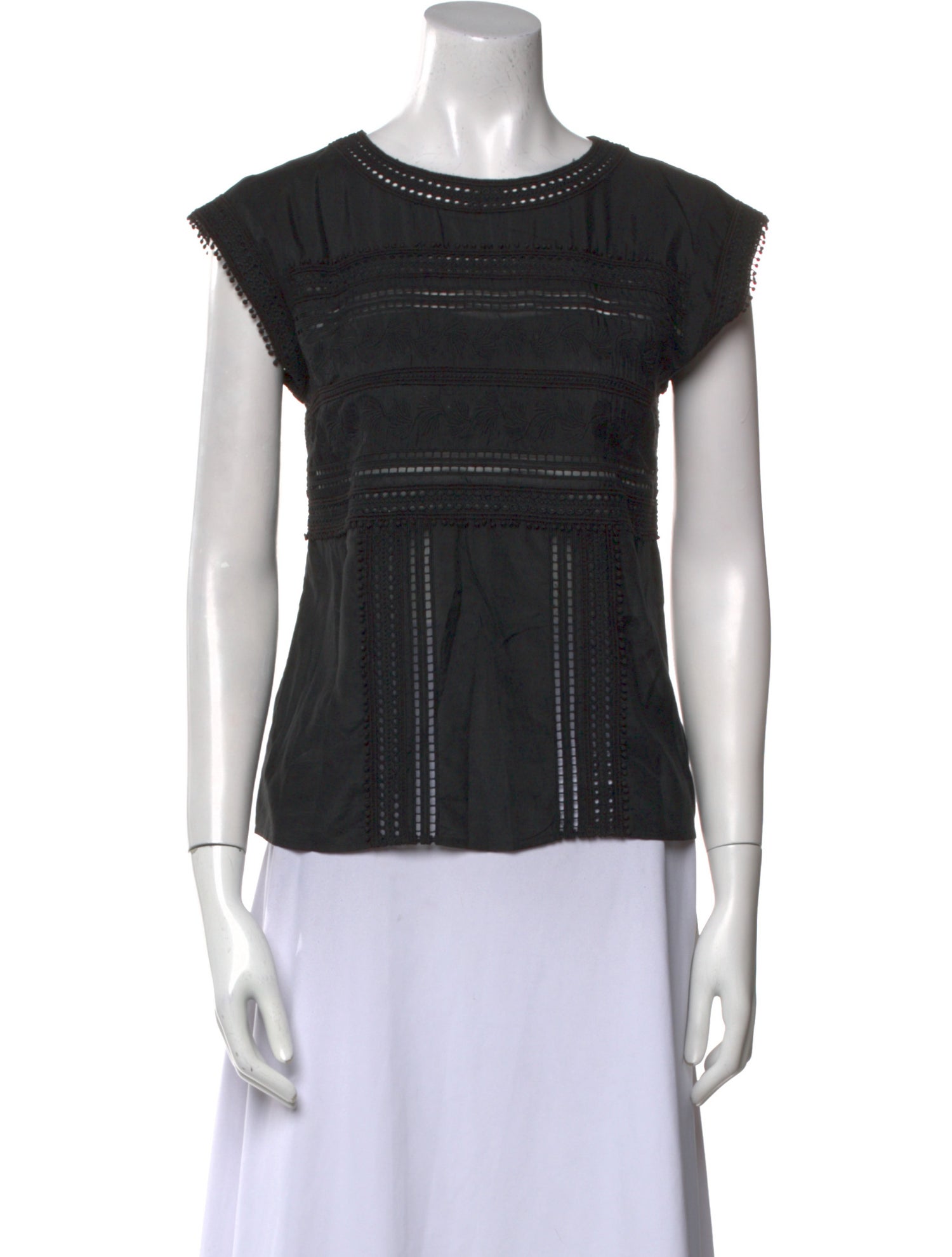 Veronica Beard Bateau Neckline Short Sleeve Top