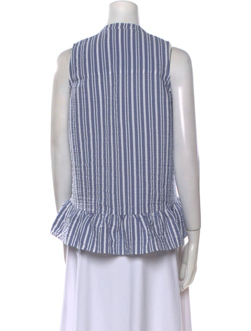 Veronica Beard Striped V-Neck Crop Top