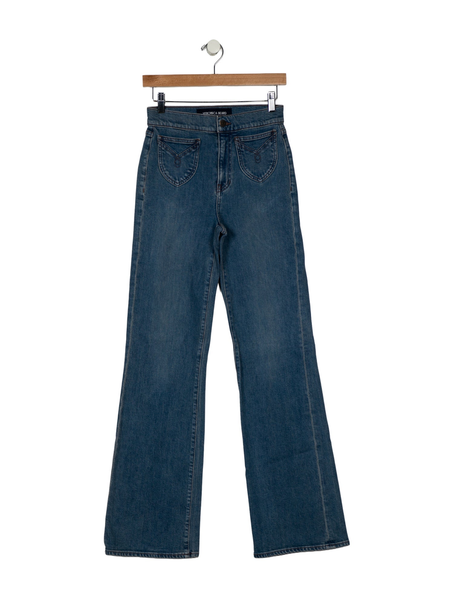 Veronica Beard Mid-Rise Wide Leg Jeans