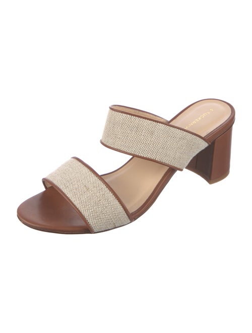 Veronica Beard Leather Colorblock Pattern Slides