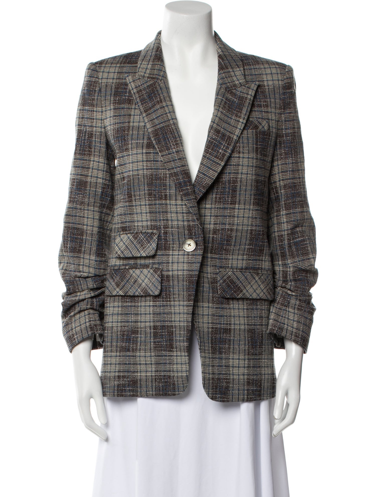 Veronica Beard Plaid Print Blazer