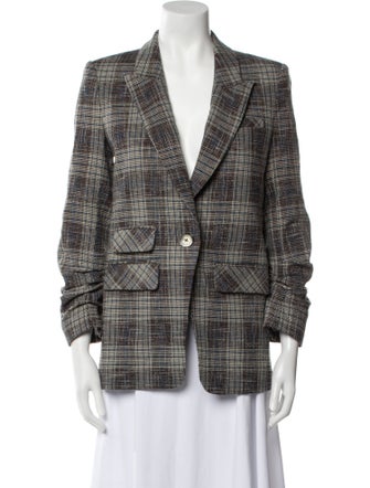Veronica Beard Plaid Print Blazer