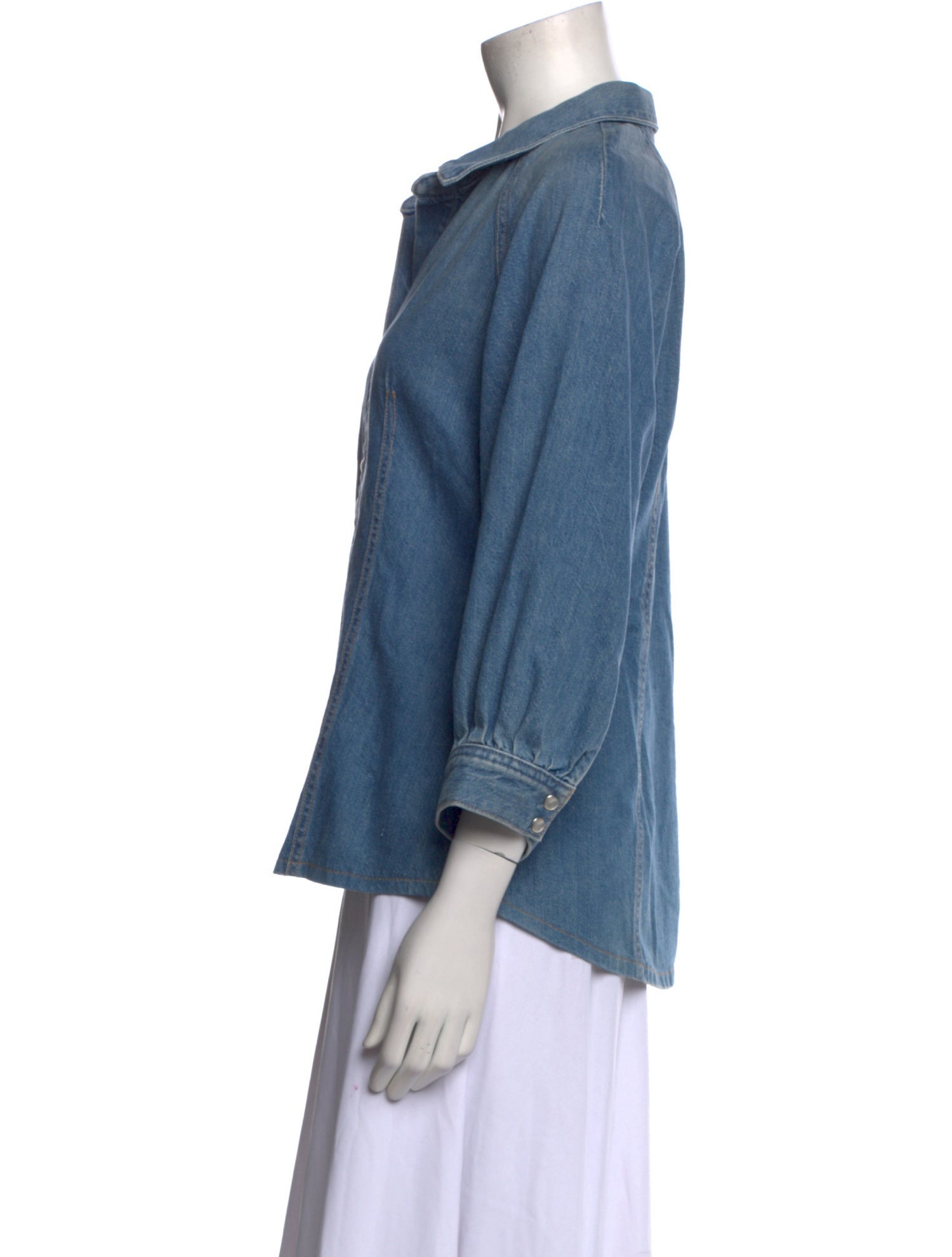 Veronica Beard Three-Quarter Sleeve Button-Up Top