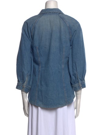 Veronica Beard Three-Quarter Sleeve Button-Up Top