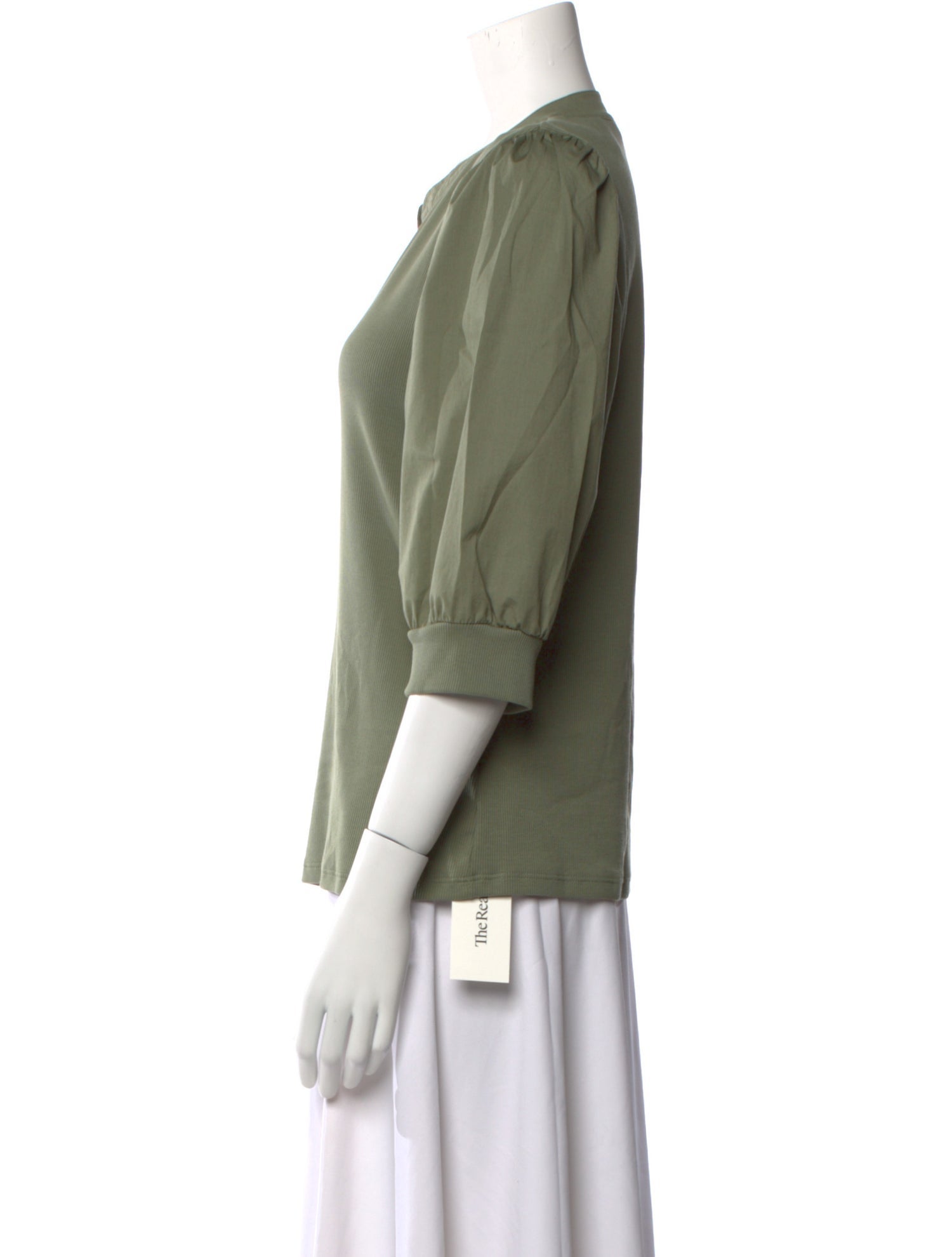 Veronica Beard V-Neck Three-Quarter Sleeve Blouse