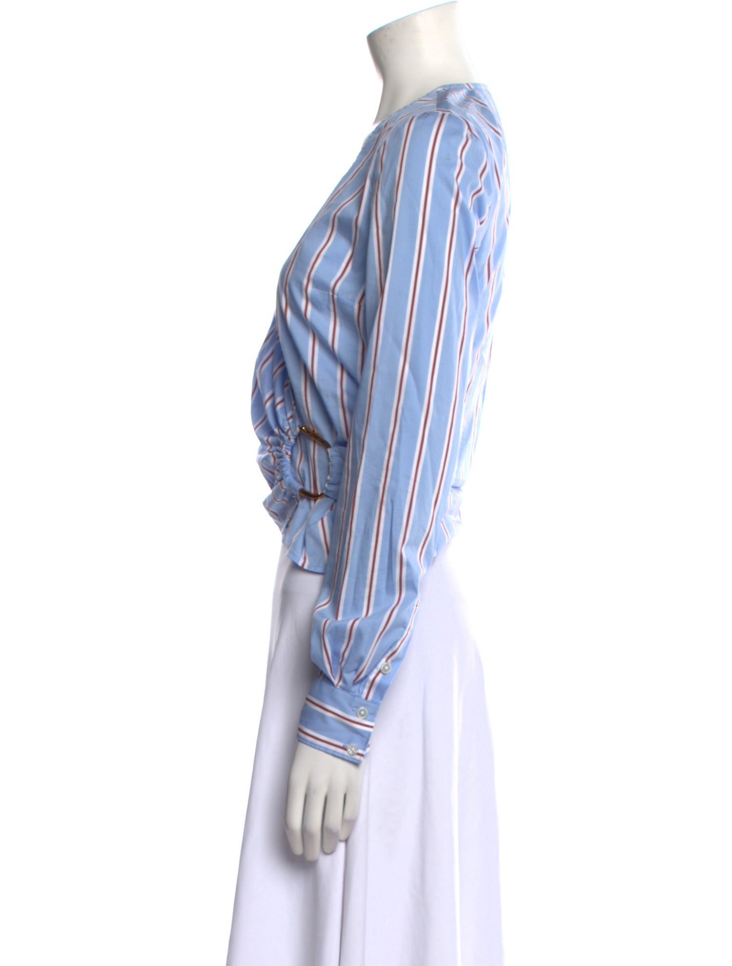 Veronica Beard Striped V-Neck Blouse