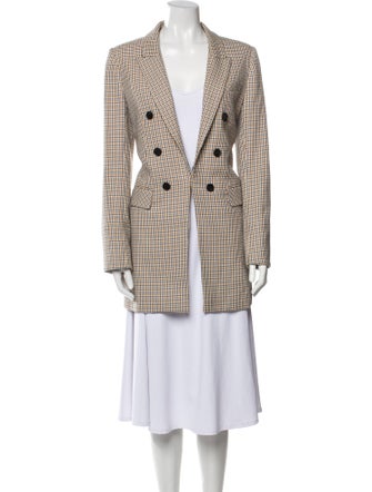 Veronica Beard Houndstooth Print Faux Fur Coat