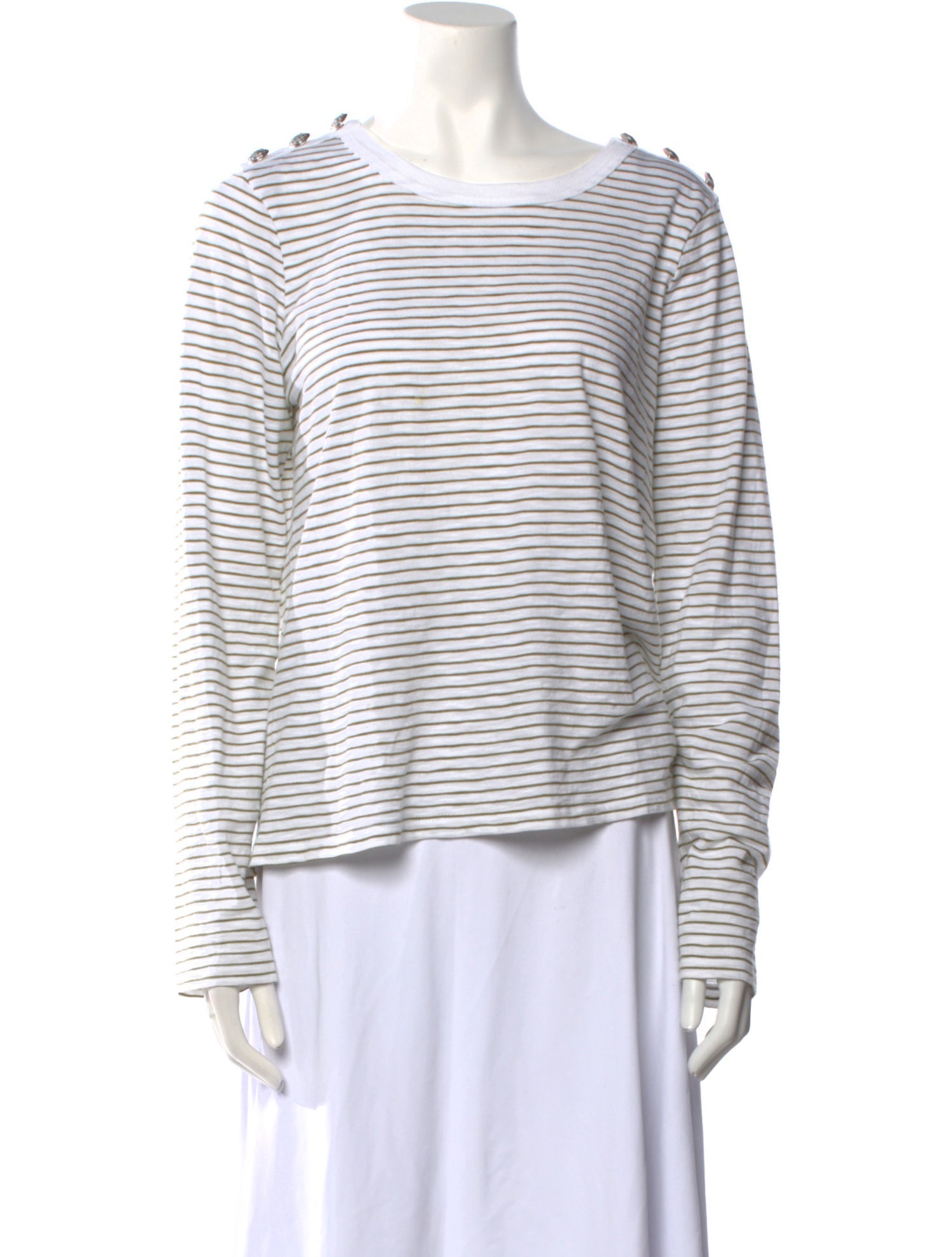 Veronica Beard Striped Scoop Neck Top