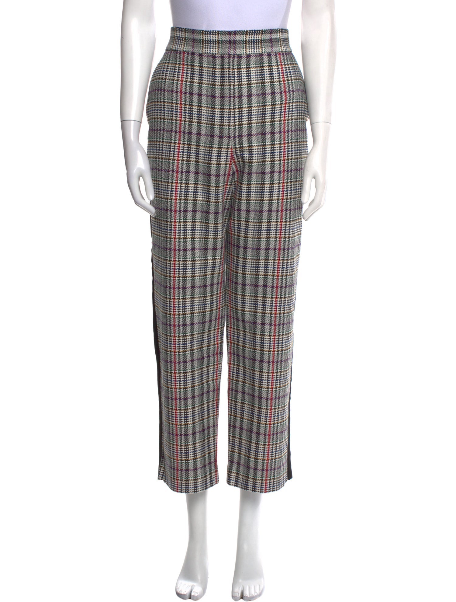 Veronica Beard Plaid Print Wide Leg Pants