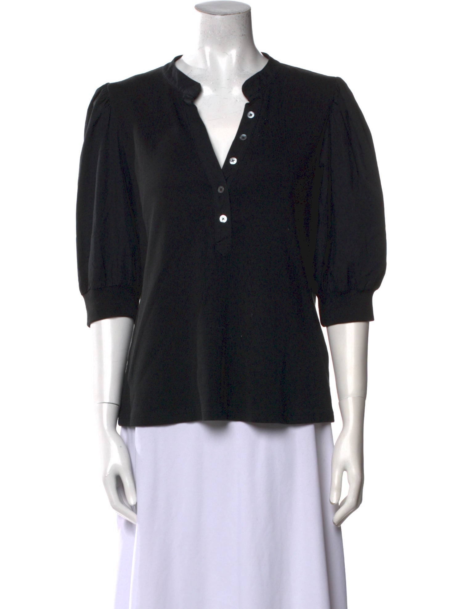 Veronica Beard V-Neck Three-Quarter Sleeve Blouse