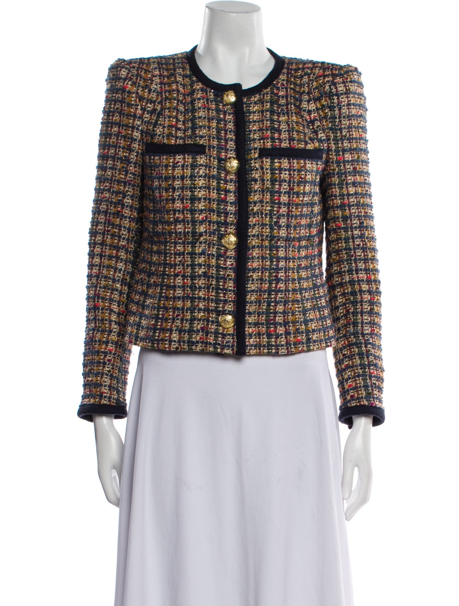 Veronica Beard Tweed Pattern Evening Jacket